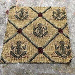 Set of 5 Raw Edge, Frog Print Napkins, Cotton